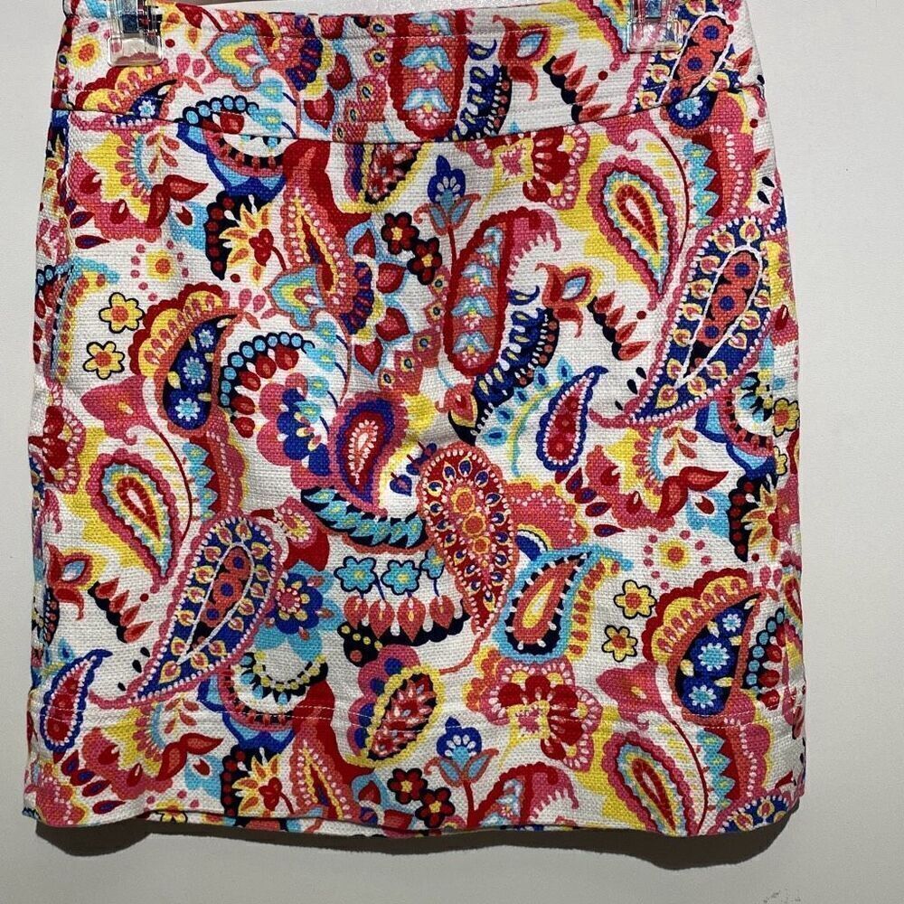 Talbots Women's Multicolor Paisley Mini Lined‎ Pencil Skirt Size 2 Petite